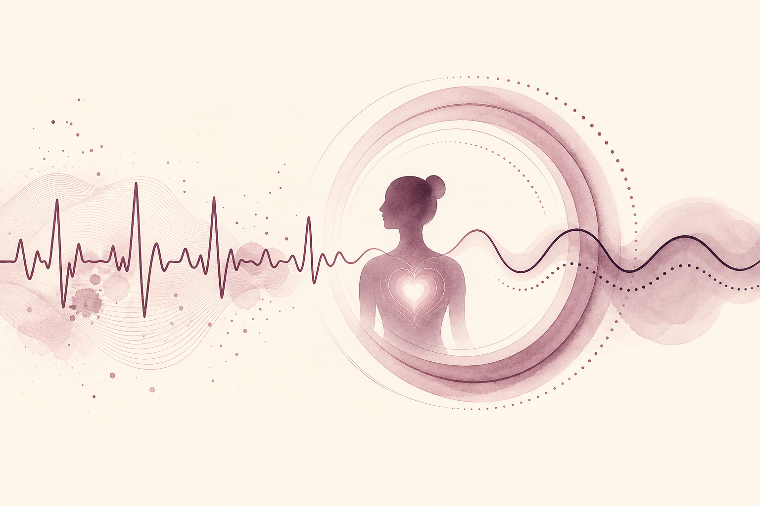 Illustration: Wellenlinien für Atemrhythmus und Tageszeit